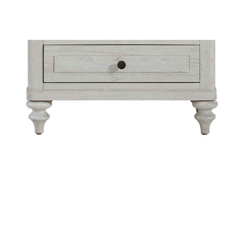 Table de chevet 3 tiroirs avec chargement USB, rangement spacieux et commodité moderne, White