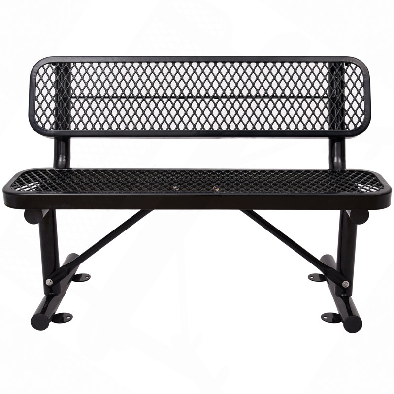 Banc en acier pour l'extérieur / patio 4 pi. Avec dossier, H 32,5 po x l 48 po x P 23,2 po