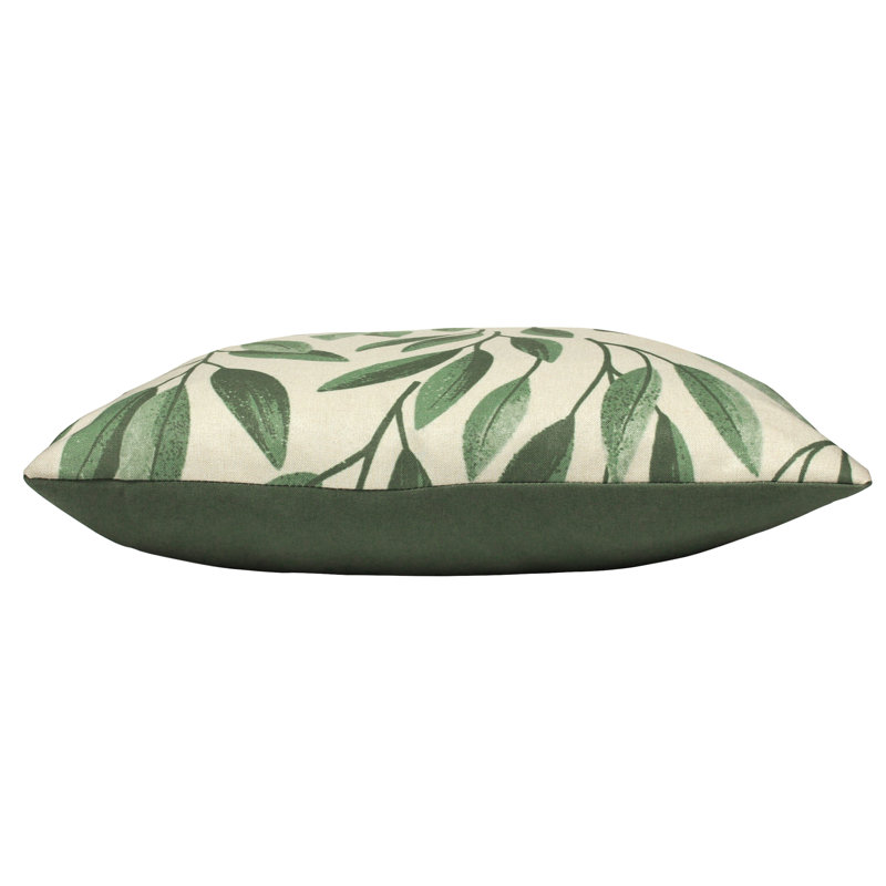 Floral Square Throw Pillow Cover, Forest Green