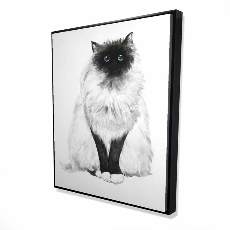 Blue Eyes Fluffy Siamese Cat - Best Sellers Minimalist Canvas