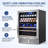 24 Inch 94 Can and 27 Bottle Dual Zone Wine & Beverage Refrigerator Freestanding Built-in Beer and Drink Cooler with Glass Door For Kitchen, Bar or Office Classic Series