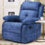Fauteuil inclinable et pivotant bleu en chenille-265122198