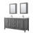 Daria 72'' Double Bathroom Vanity with Carrara Marble Top-70404268-70404269-70404272