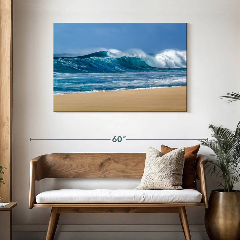 Senne brisant les vagues de la mer, H 30 po x l 45 po