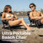 Chaises de plage basses WOVN - Chaise de plage pliante de qualité supérieure pour adultes - Profil bas, super léger avec sangle d'épaule portable - Idéal pour le sable et la pelouse - Noir-129632463