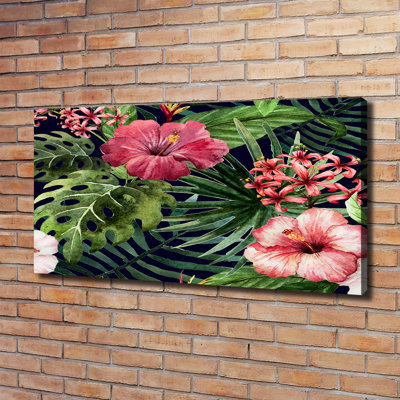 Tropical Flowers - Wrapped Canvas Print