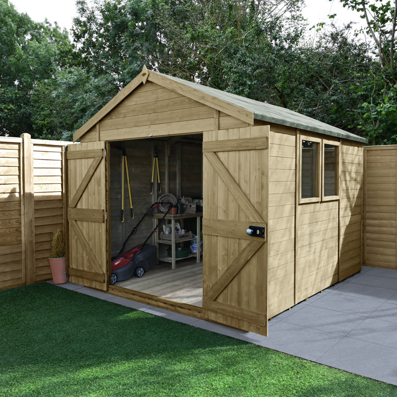 Timberdale 10 x 8 Double Door Apex Shed, Yes