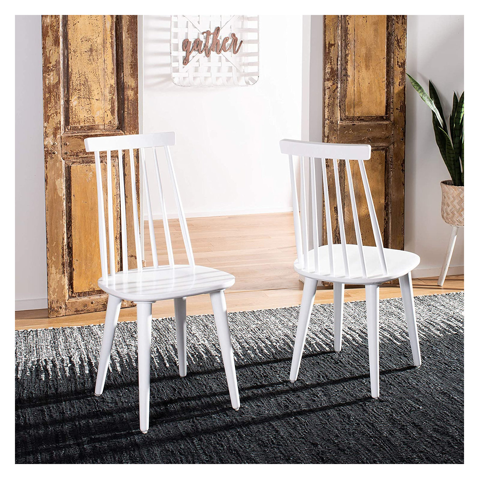 Rolde Solid Wood Side Chair, White