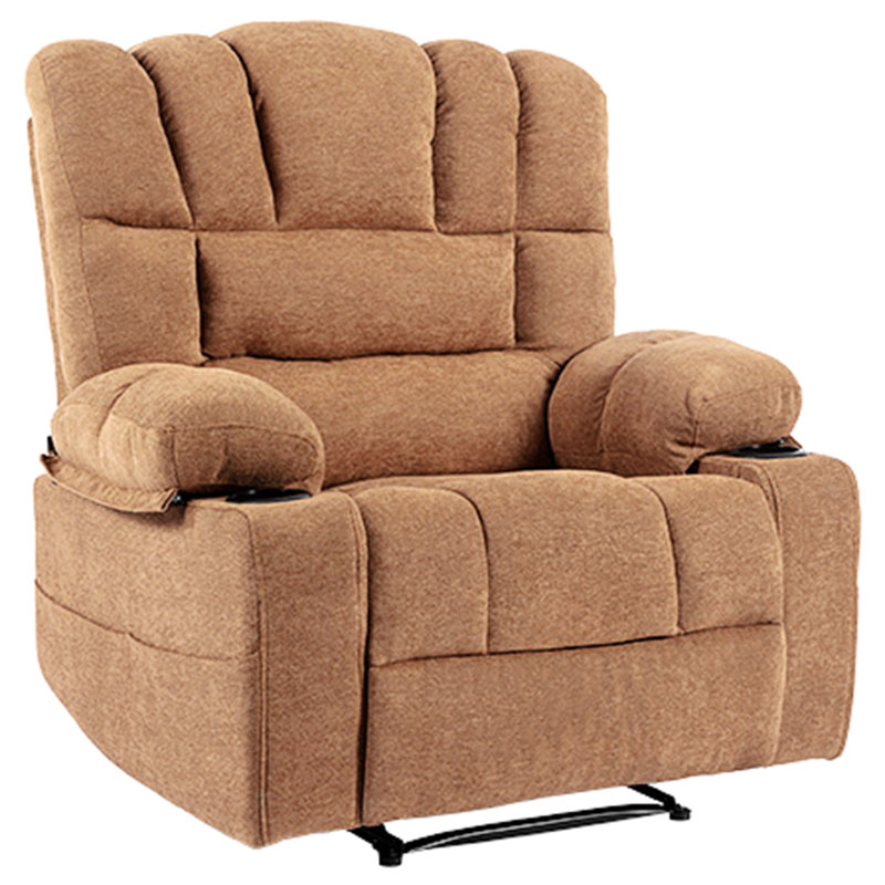 Fauteuil inclinable avec massage et vibration chauffante, Brun