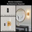 Ensemble de 2 appliques murales dorées à piles avec télécommande, 12 000 mAh rechargeables, lampes murales à intensité variable sans fil pour chambre à coucher, salon, salle de bain, couloir, entrée, escalier-589632575-591022045