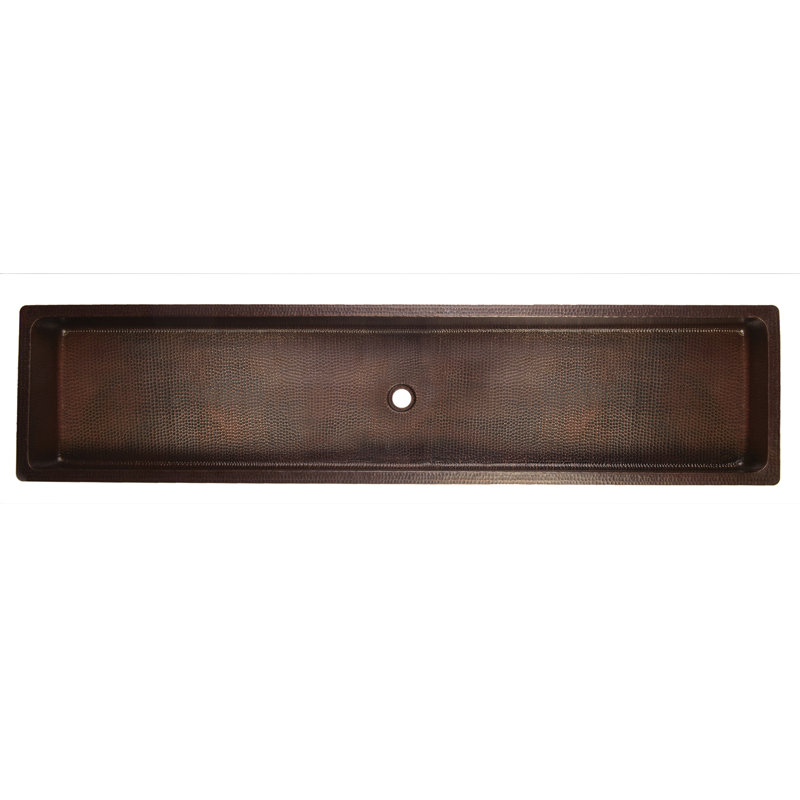 60" Rectangle Skirted Vessel Hammered Copper Sink