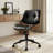 Adden Mid-Century Modern Adjustable Office Chair with Faux Leather Seat and Wood Back, Adjustable Swivel Rolling Base-752018461