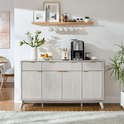 60" Sideboard Buffet Cabinet With Doors And Shelves