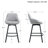 Absalom Modern Industrial Swivel Upholstered 25.6'' Linen Counter Stool with Metal Frame-505018660-474628404