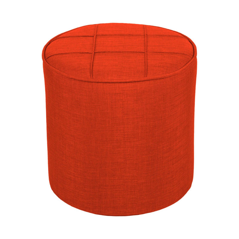 Pouf élégant avec structure en bois de sapin massif, rouge carreau, 16,5 po x 16,9 po x 16,5 po | Tissu 100% polyester facile à nettoyer, mousse 28 jets gris pour une assise confortable | Parfait pour le salon, la chambre à coucher et le vestibule