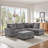 107"W Corduroy Fabric Sectional Sofa With Right Facing Chaise, USB & USB-C Charging Port, Storage Ottoman, And Pillows