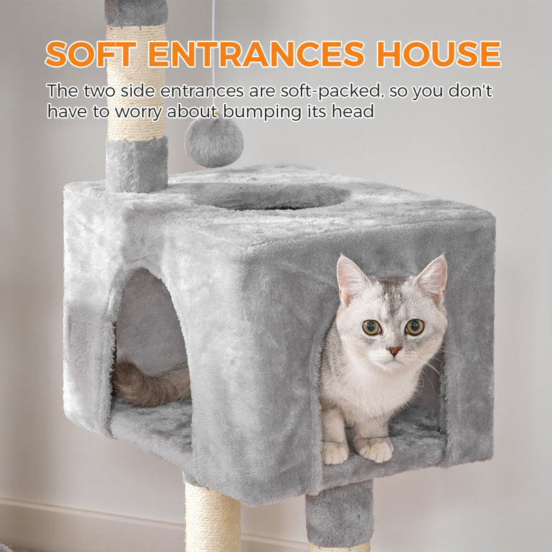100cm H Cat Tree, Light Grey