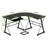 L-Shaped Glass Top Metal Base Computer Desk
