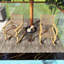 Ensemble 2 pièces de chaises berçantes de patio en bois d'acacia avec assise et dossier en rotin d'osier-405060947