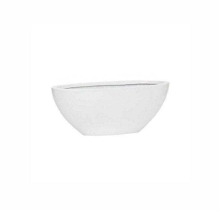 Marling Handmade Pot Planter, White, 5" H x 13" W x 6" D