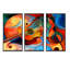 Musique et rythme - Ensemble de 3 reproductions d'art encadrées abstraites sur toile-888527667-888527671