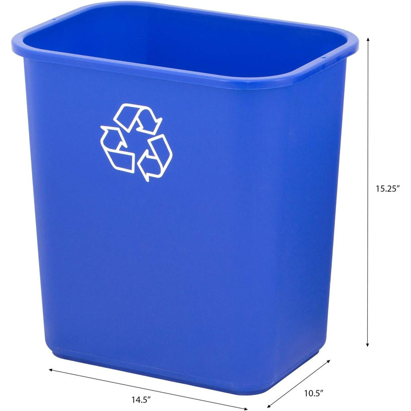 Poubelle de recyclage peu encombrante United Solutions, 7 gallons, paquet de 2, bleu recyclé
