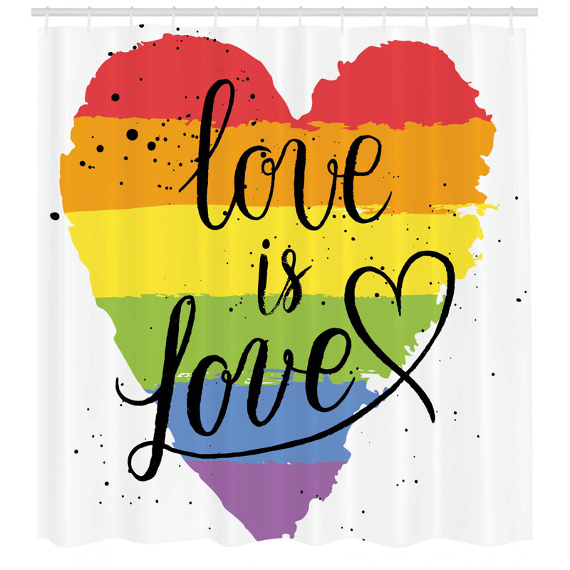 Ensemble de rideau de douche Pride + crochets, H 70 po x l 69 po