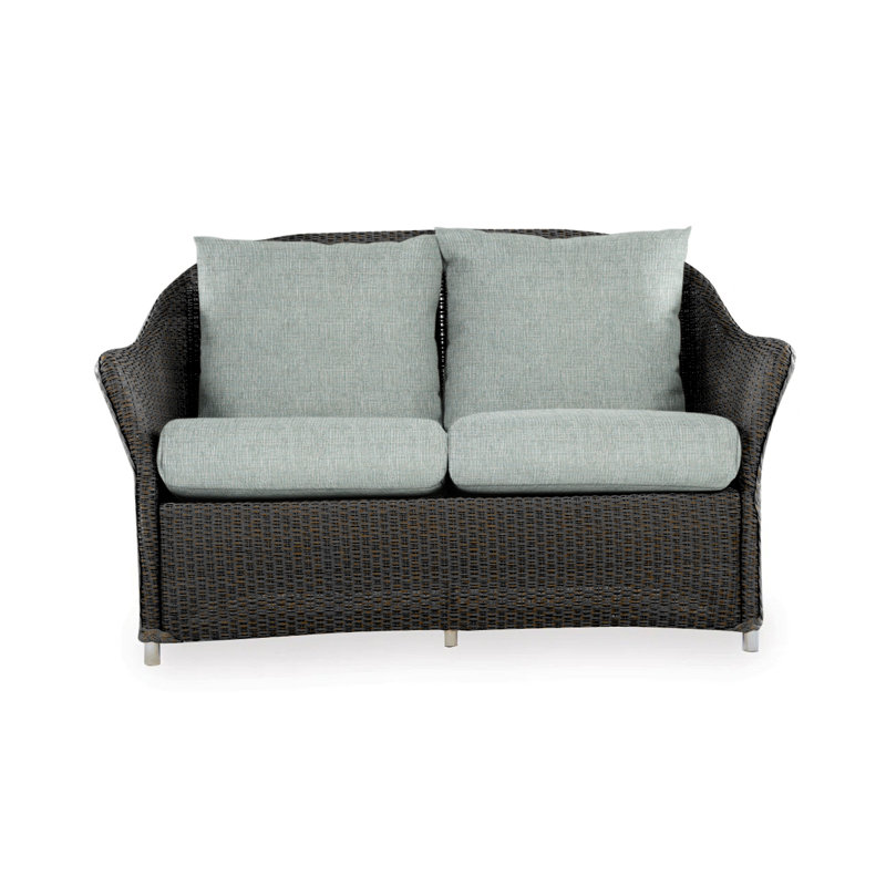 Weekend Retreat Outdoor 2 - Seat Loveseat, Canvas Black Sunbrella® Canvas, Mink