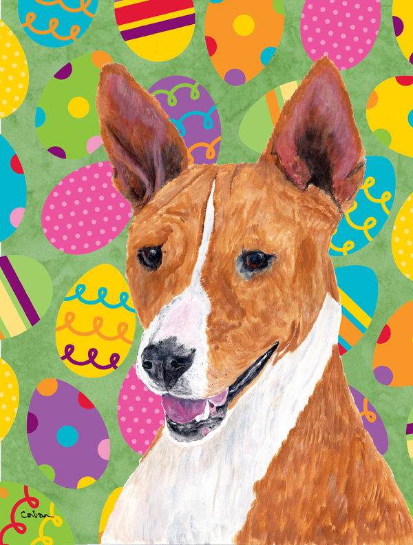 Drapeau de jardin Atara, Basenji (beige et blanc)