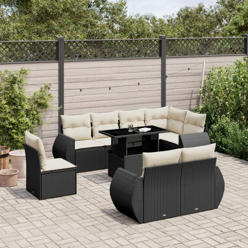 Vidaxl Garden Sofa Set Black