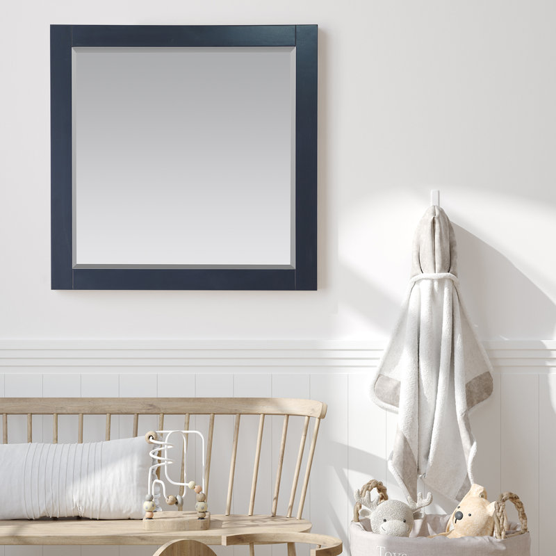 Ivy Wood Wall Mirror, Classic Blue, 36" x 33.5"