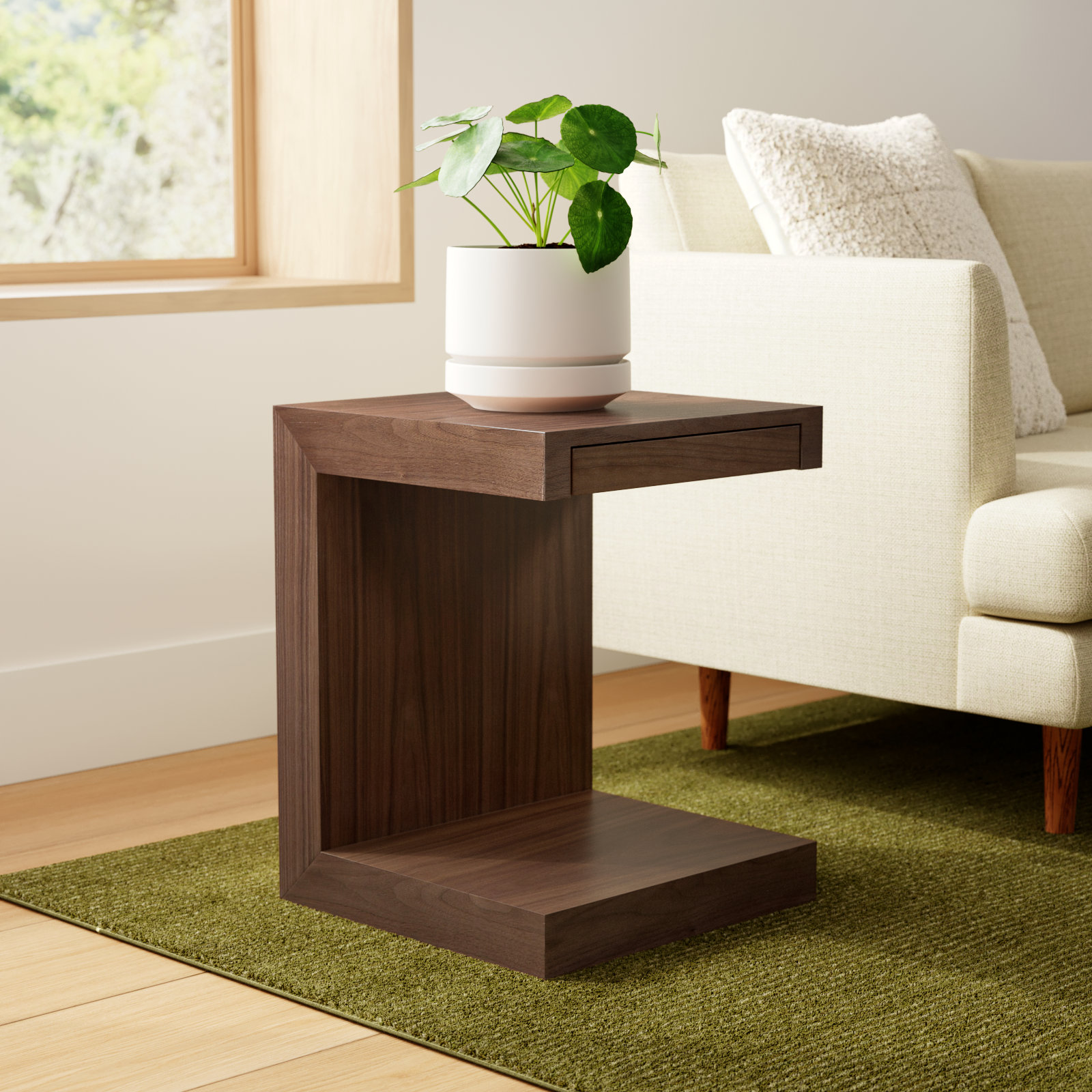 Zebulon Storage End Table, Walnut