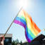 Drapeau imprimé à main arc-en-ciel-37601698