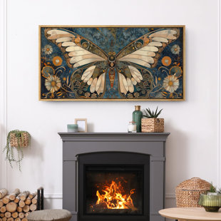 «Butterfly Illusion Moody», reproduction d'art moderne sur toile encadrée