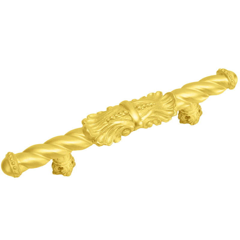 Poignée Acanthus de style roman, Doré, 4"