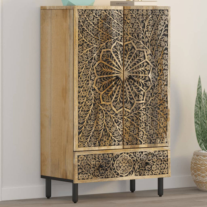  Highboard 23.6"X13"X39.4" Solid Wood Mango