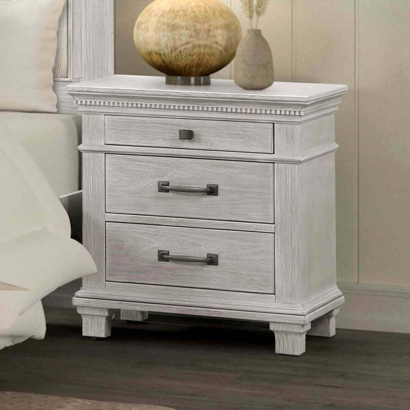 Transitional Style 1Pc Nightstand Metal Handles Dental