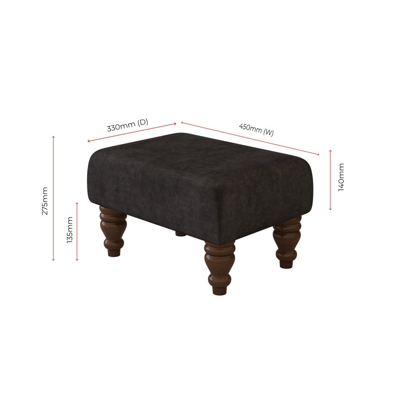 Autryville Wood Turned Leg, Jet Black, Mahogany, Velvet