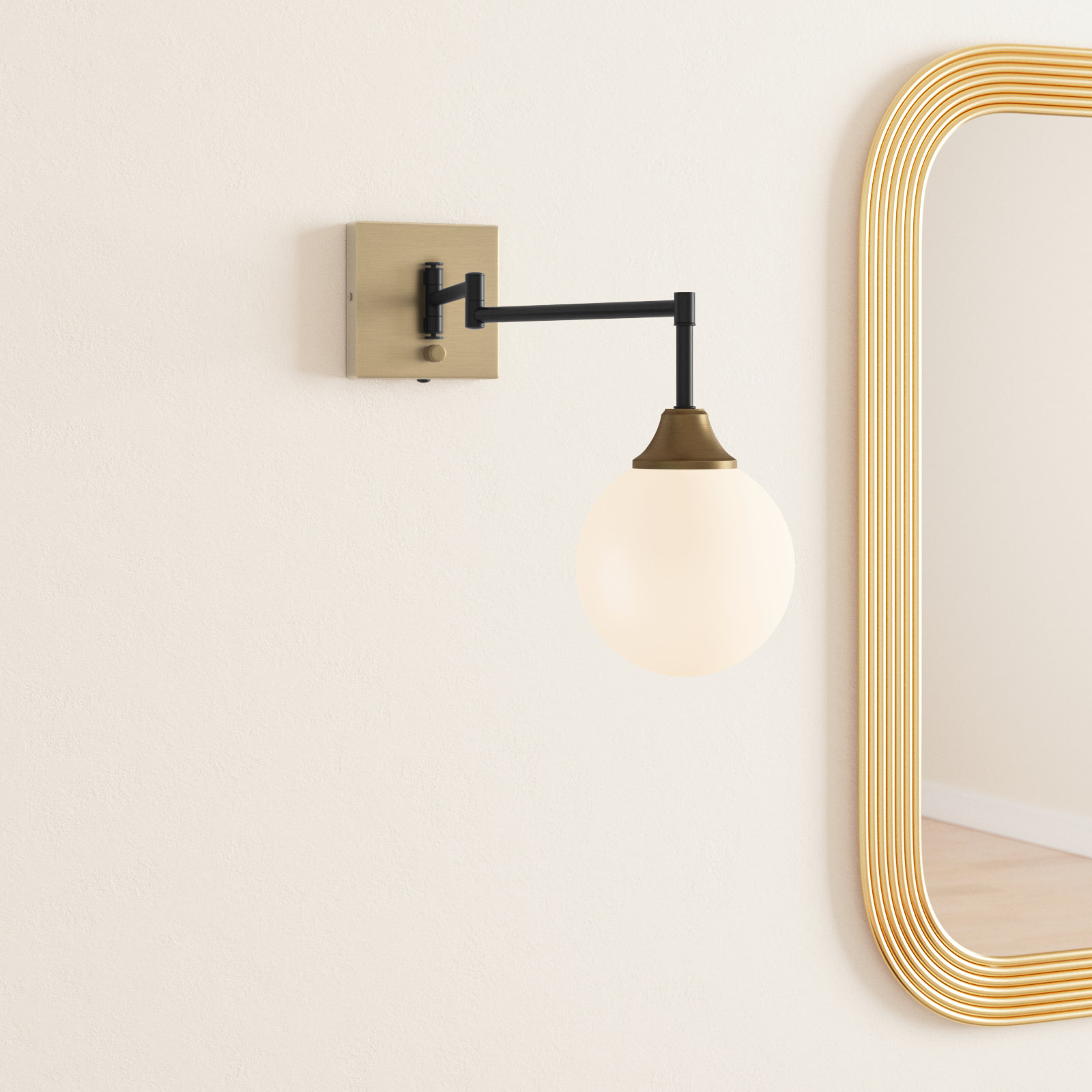 Hallas Single Light Dimmable Swing Arm Sconce