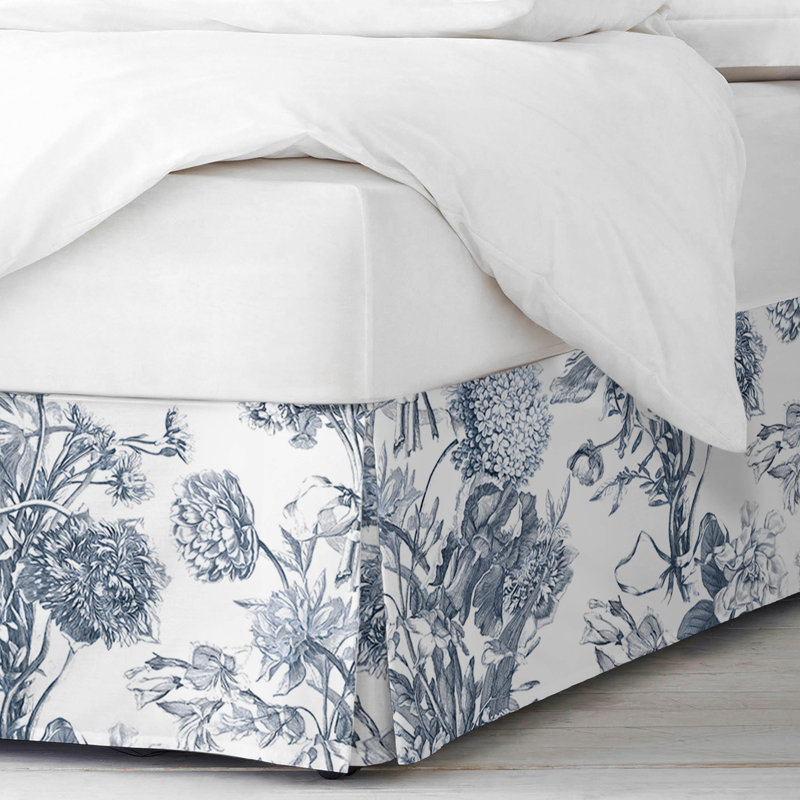 Alexandria White Cotton Bedskirt, 18", King
