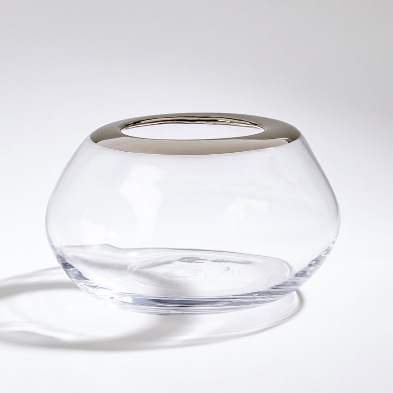 Vase organique-Lg organique, Transparent / platine