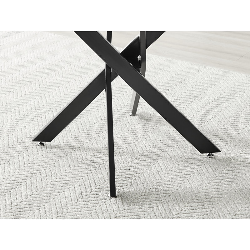 Table de salle à manger Tierra, L 39,4 po x l 39,4 po, Noir, noir, noir, noir
