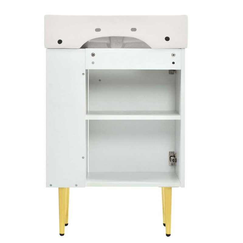 Meuble-lavabo simple 21,6 po avec lavabo en blanc