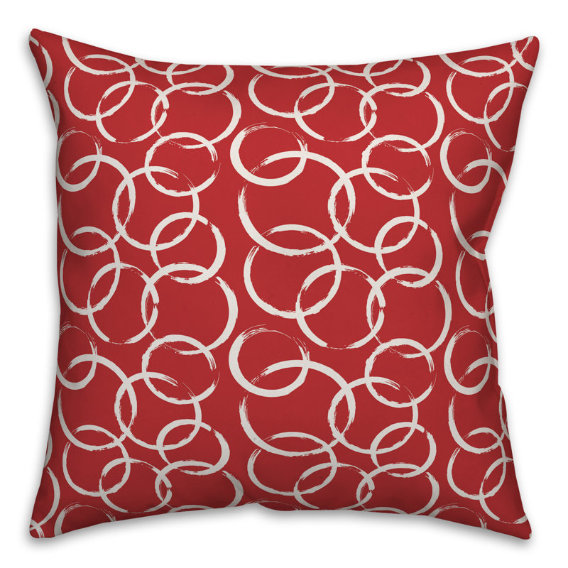 Geometric Throw Pillow, Red/White, 20" x 20"