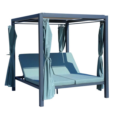Kanari Outdoor Metal Chaise Lounge , Cushion Included