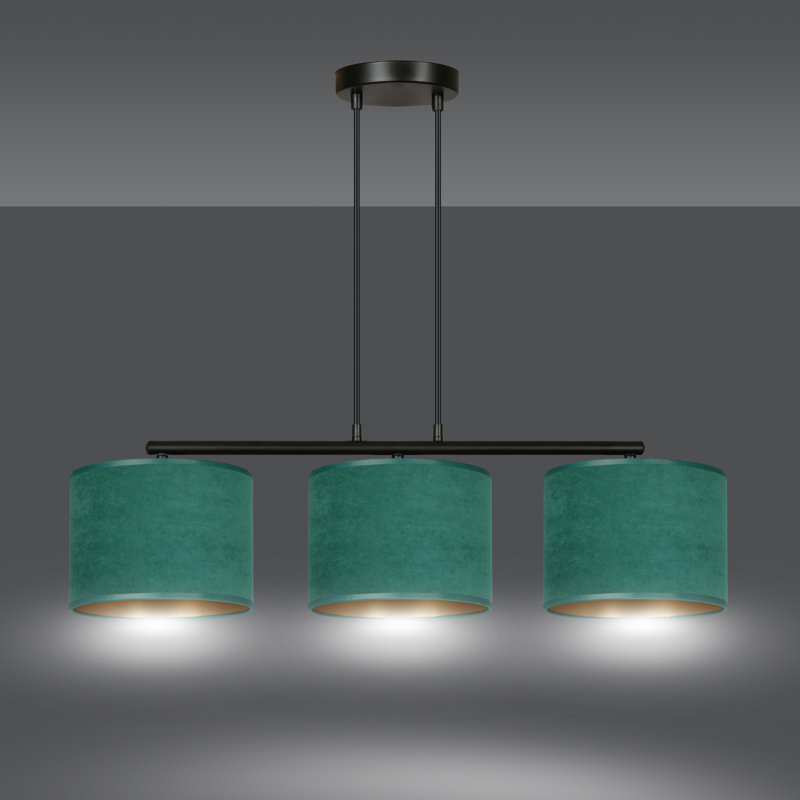 Eamie 3 - Light Steel Kitchen Island Pendant, Green