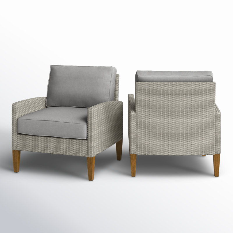 Wicker Outdoor Lounge Chair, Gray
