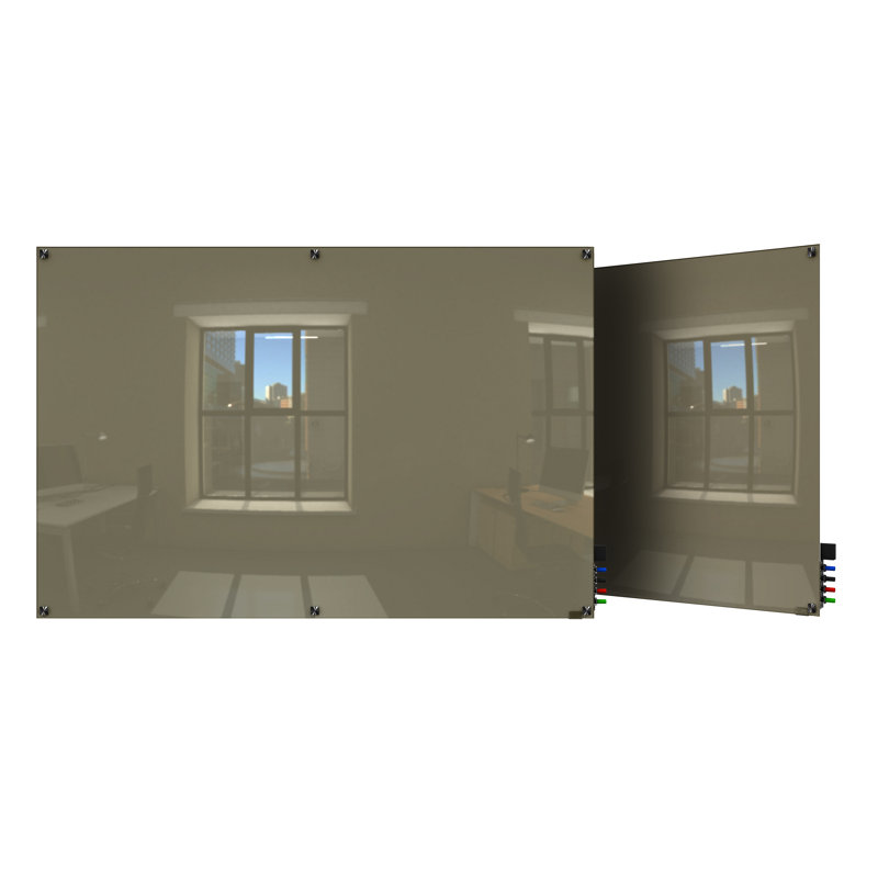 Panneau de verre magnétique mural Harmony, 36 po x 48 po, Gris