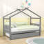 Lit en bois en forme de maison avec lit gigogne escamotable et tête de lit-2100750089-2100750091