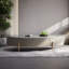 Table basse ovale en marbre clair de luxe-464079322